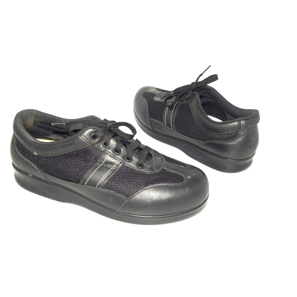 Sas Reverie Women Black Mesh Leahter Walking Sneakers Size 7.5 WW